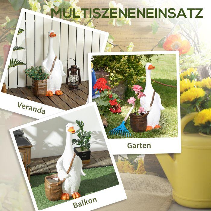 Immagine prodotto Swisshandel24 Vaso per piante con design "Cigno con cartella", fioriera con foro di drenaggio, per uso interno ed (18 cm)