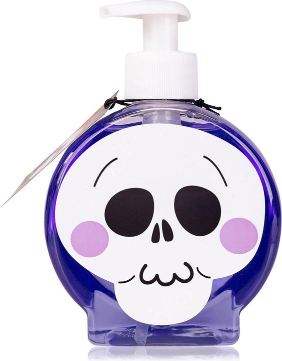 Accentra Handseife HAPPY HALLOWEEN in Pumpspender, Motiv: Totenkopf, 350ml, Duft: Scary Berry, Farbe: lila/we (Flüssigseife, 350 ml)