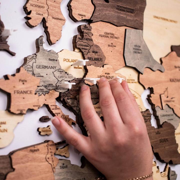 Immagine prodotto Enjoy The Wood Mappa del mondo in 3D (90 x 150 cm)