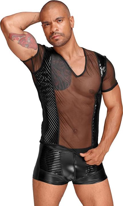 Produktbild Noir Handmade Wetlook shorts with PVC pleats (S)