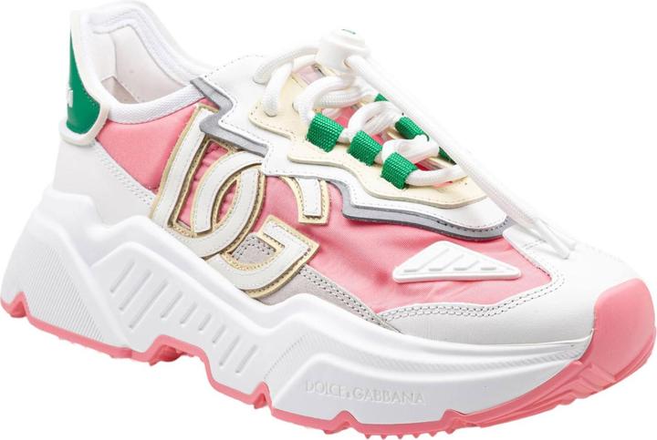 Actual product image Dolce & Gabbana daymaster sneakers in nylon and leather color white and pink (42)