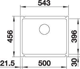 Produktbild Blanco Subline 500-U (Unterbauspüle, 54.30 cm, 54.30 cm)