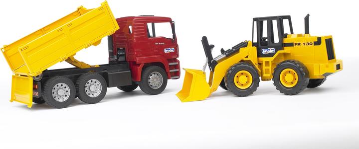 Actual product image Bruder Man dump truck with articulated wheel loader