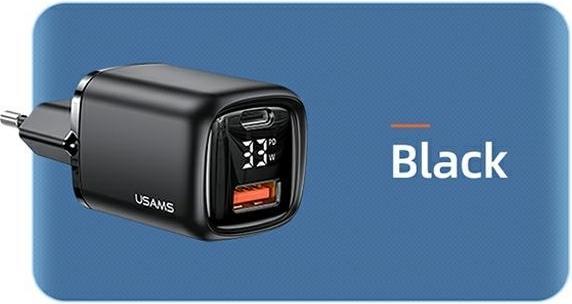 Immagine prodotto Usams Caricabatterie rapido con display digitale da 33W QC + PD (33 W)