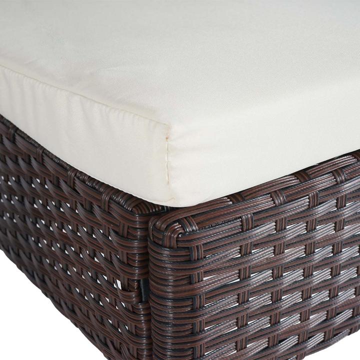 Immagine prodotto Swisshandel24 2x Sedia in polirattan, sedia da balcone, sedia da giardino, impilabile, marrone, cuscino crema