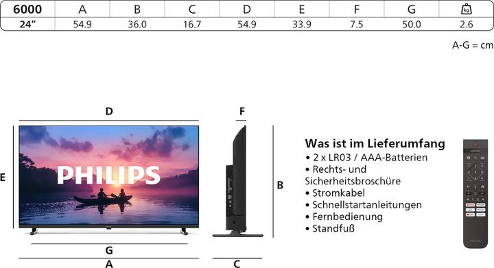 Produktbild Philips 24PHS6000/12 (24", LED, WXGA)