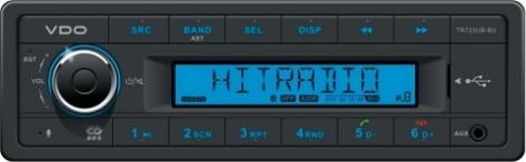 Actual product image Vdo TR723UB-BU FM RDS Tuner USB/AUX/BT 24V short slot