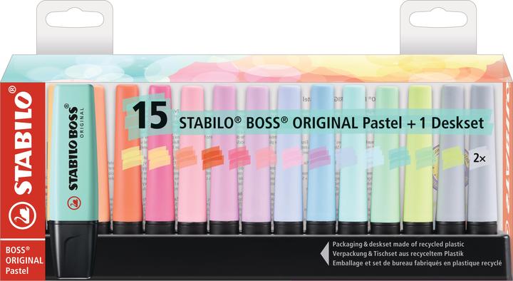 Produktbild STABILO BOSS ORIGINAL Textmarker (Sortiert, 5 mm, 15 x)