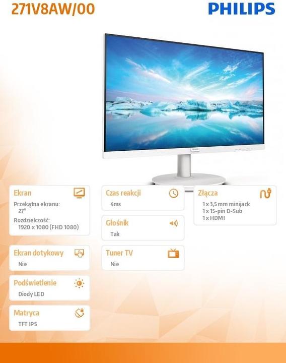 Produktbild Philips 271V8AW (1920 x 1080 Pixel, 27")