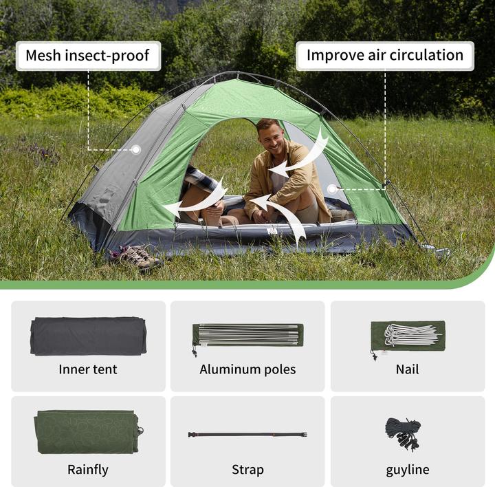 Produktbild Naturehike Namiot P-Series 3 UV NH18Z033-P-Forest Green (2.30 kg, 3 Personen)