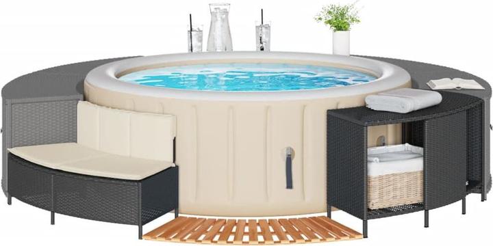 Image du produit VidaXL Margelle de piscine Jacuzzi Habillage de piscine noir Poly rotin