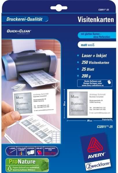 Immagine prodotto Avery Biglietti da visita di qualità superiore (200 g/m², 25 x, A4)