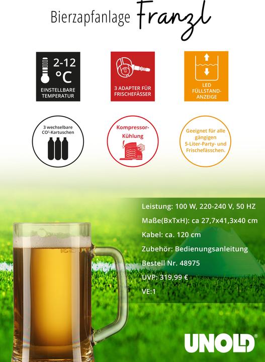 Produktbild Essge Unold 48975 Franzl Bierzapfanlage