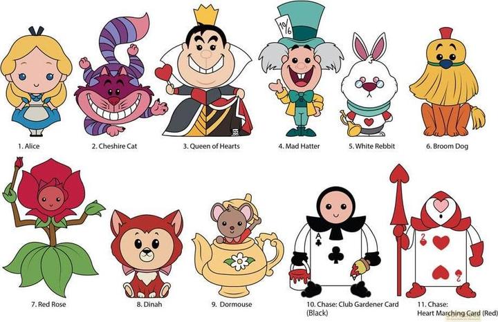Monogram Int. Alice In Wonderland 3D PVC-Taschenanhänger Series 2 Display (24)