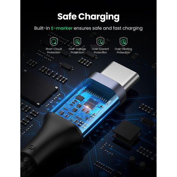 Actual product image Ugreen US316 Type C to Type C Cable, 100W, 3m (black) (3 m, USB 2.0)
