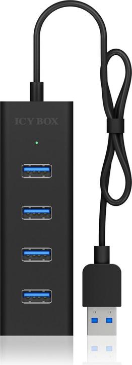 Produktbild Icy Box ICYBOX IB-HUB1409-U3 4x Port USB 3.0 Hub, Schwarz (USB-A, 4 Ports)