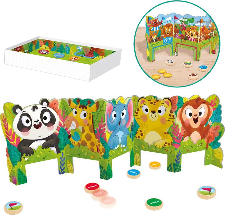 Image du produit Goula Jungle Race, d/f/i dès 3 ans, 2-4 joueurs, 2 jeux en 1 (Allemand, Français, Italien)