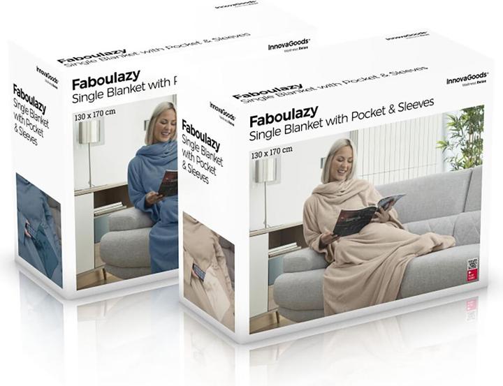 Produktbild InnovaGoods Individuelle Ärmeldecke mit Tasche Faboulazy (170 x 130 cm)