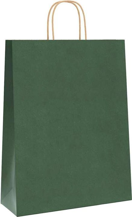 Produktbild VidaXL Kraftpapiertüten 50 Stk. mit Henkel Grün 32x12x42 cm Papiertüte (Geschenktüte, 50 x)