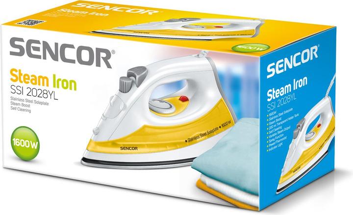 Immagine prodotto Sencor SSI 2028YL ferro da stiro Dry & ferro a vapore Piastra in acciaio inox Arancione, Bianco (1600 W)