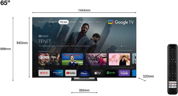 Immagine prodotto TCL TV 65T8A 65, 3840 x 2160 (Ultra HD 4K), QLED (65", QLED, 2023)