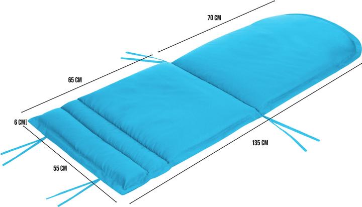Produktbild Aspero 2 x Stuhlauflage für Adirondack Gartenstuhl (140 x 55 x 6 cm)