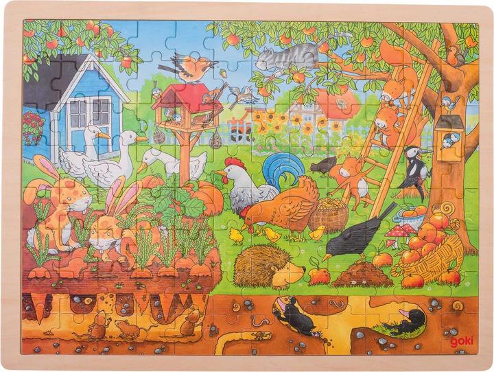Produktbild Goki Holzpuzzle - Das Leben im Garten (96 Teile)