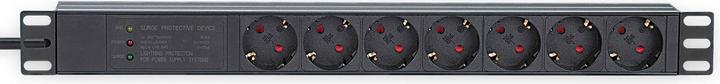Image du produit Intellinet Bloc multiprise 19" 7x / PDU, contact de protection, 1 U, avec protection contre les surtensions