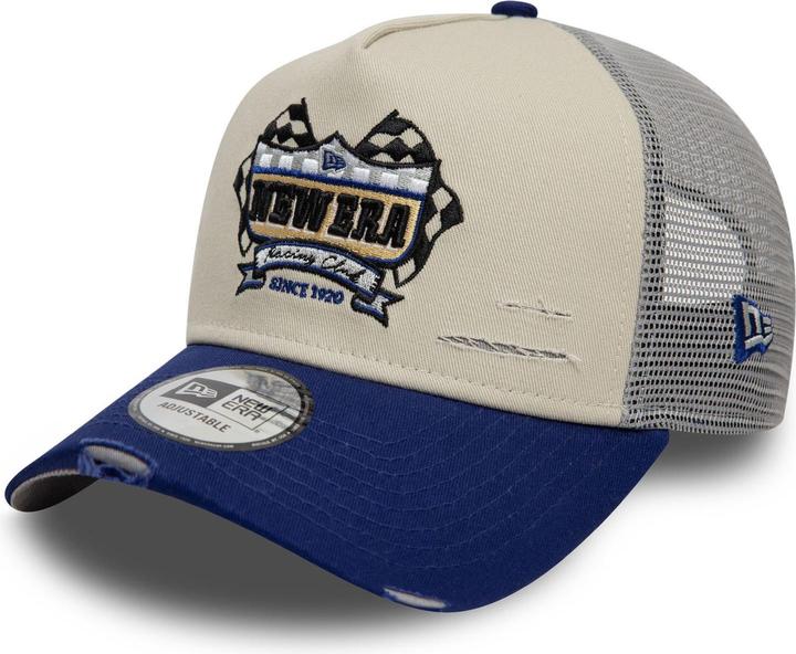 New Era Mesh Trucker Cap - Motorsport Racing Beige (One Size)