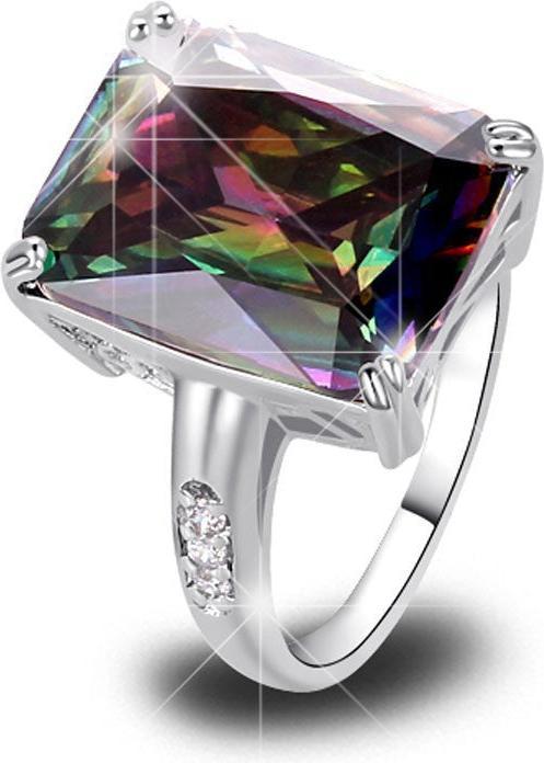 Produktbild Hermex versilberter Ring mit Rainbow Sapphire / Zirkonia - Gr. 52 / Size 7 (52)