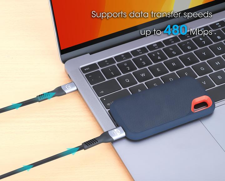 Produktbild Manhattan USB 2.0 Typ C EPR Ladekabel 240 W / PD 3.1 (2 m, USB 2.0)