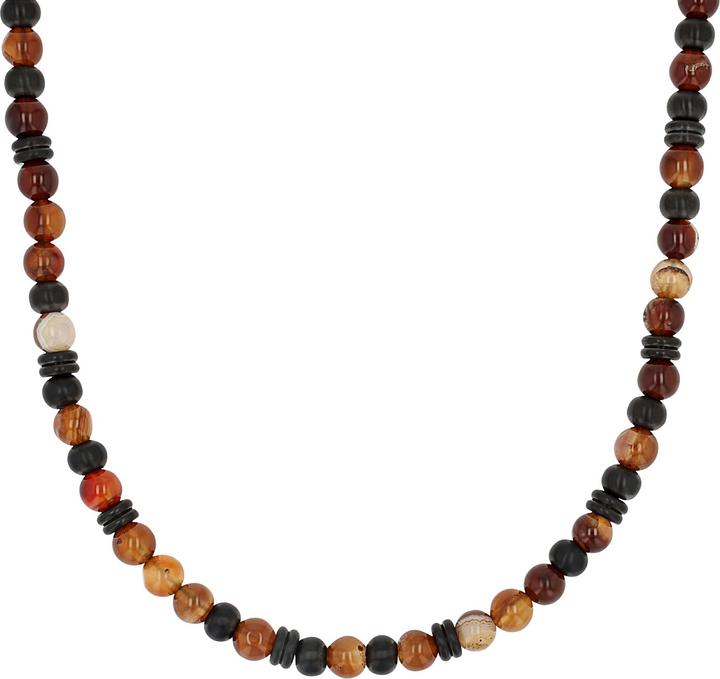 Image du produit S.Oliver Halsschmuck für Herren, Edelstahl, Steel Beads, Achat (Acier inoxydable, 5 cm)
