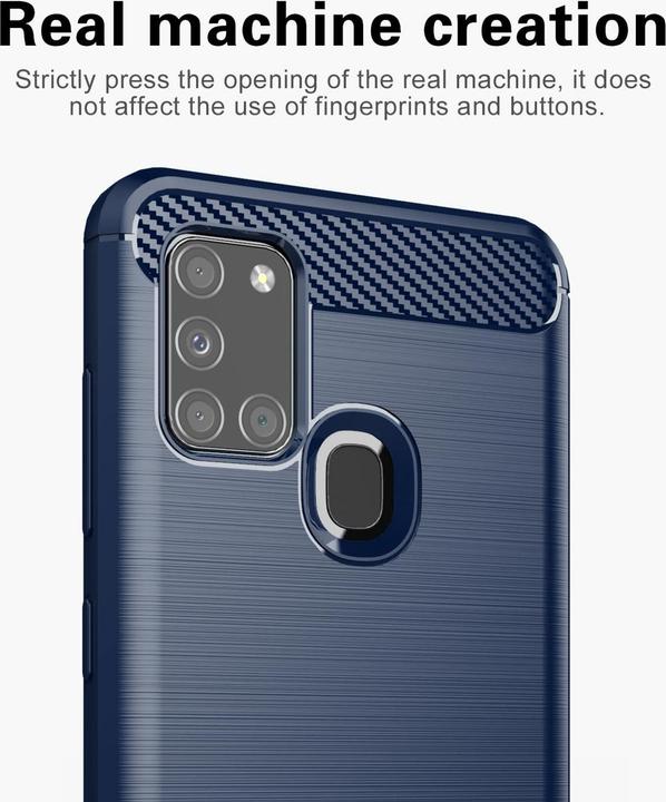 Image du produit Cadorabo TPU Ultra Slim carbon edelstahl Combi Cover (Samsung Galaxy A21s)