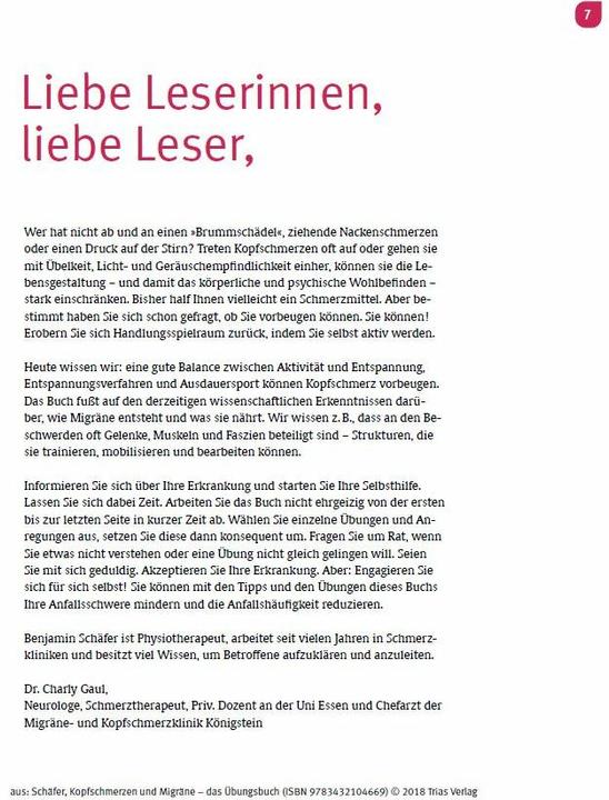 Immagine prodotto Kopfschmerzen und Migräne - Das Übungsbuch (Tedesco, Benjamin Schäfer, 2024)