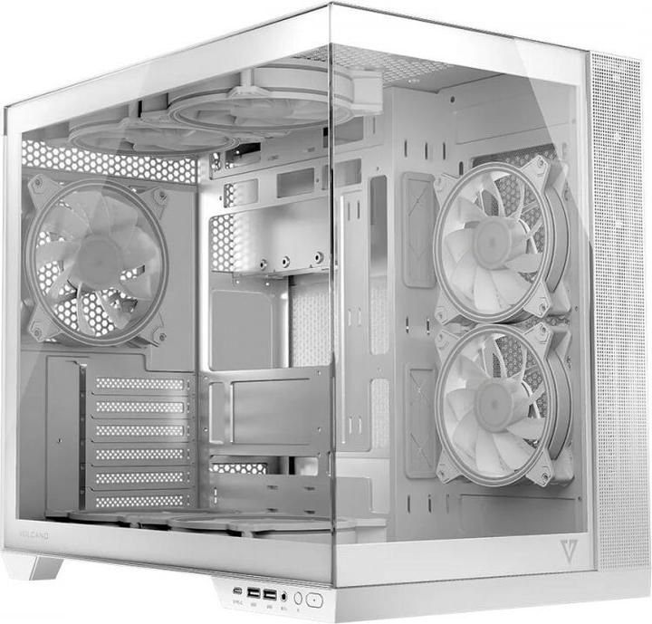 Produktbild Modecom Obudowa Volcano Panorama Apex ARGB 7F biała (AT-PANORAMA-7F-ARGB-20-000000-0002) (mATX, ITX, ATX)