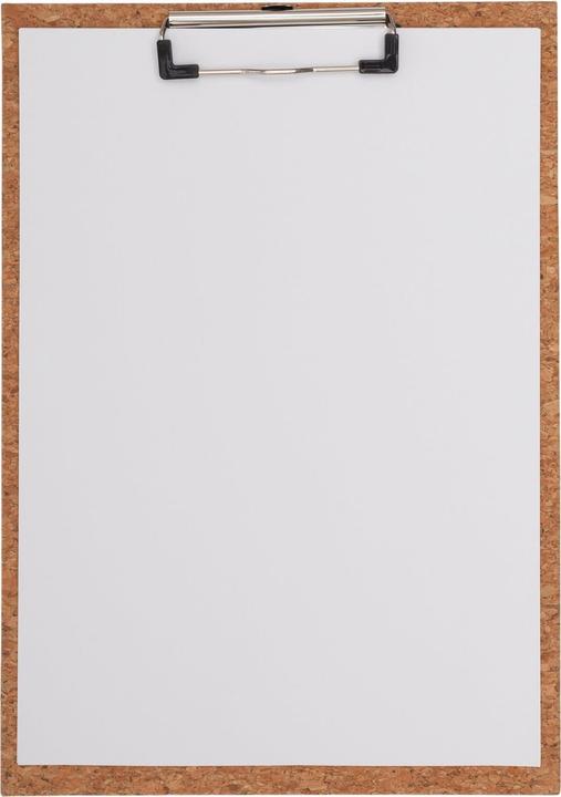 Actual product image Maul Clipboard cork, made of cork, A4 portrait clamp made of metal, clamp width: 8 mm, flat bracket clamp