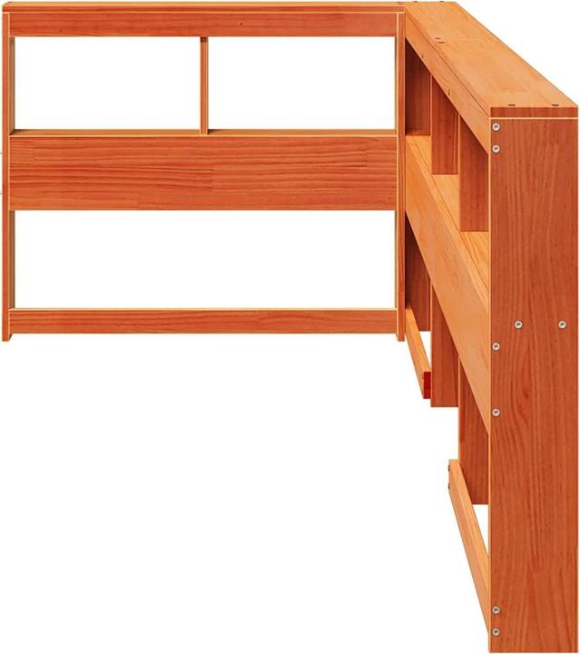Actual product image VidaXL Headboard with bookcase L-shaped wax brown 80 cm solid wood