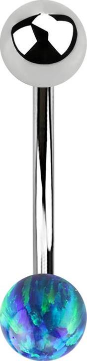 Immagine prodotto Star Piercing Micro banana argento con palla e palla blu opalino (senza ottone, Acciaio chirurgico 316L)