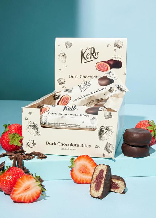 Image du produit KoRo Biscuit bio à l'avoine fourré à la fraise et enrobé de chocolat noir (480 g)