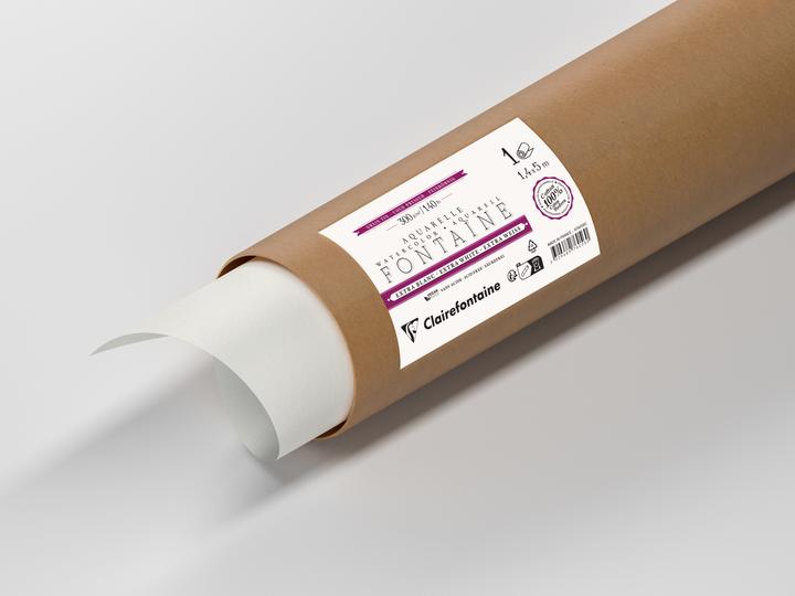 Image du produit Clairefontaine Fontaine, Aquarellpapier extraweiss feinkörnig, Rolle 1,4x5m, 300g - (5 x)