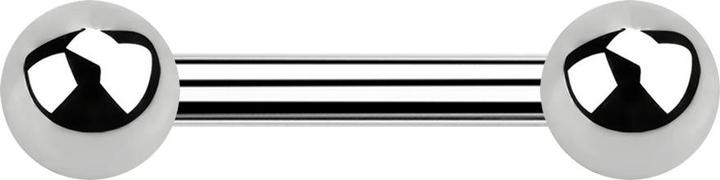 Star Piercing Barbell Innengewinde silber mit zwei Kugeln (Chirurgenstahl 316L, ohne Messing)