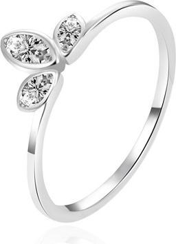 Agato - Delicate silver ring with zircons AGT-R21W - Circuit: 60 mm