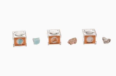 Actual product image Out of the blue Set of 3 mineral stones aragonite / feldspar / alabster