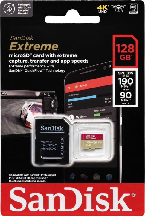 Immagine prodotto SanDisk Extreme UHS-I V30 (128 GB, microSDXC, U3, UHS-I)