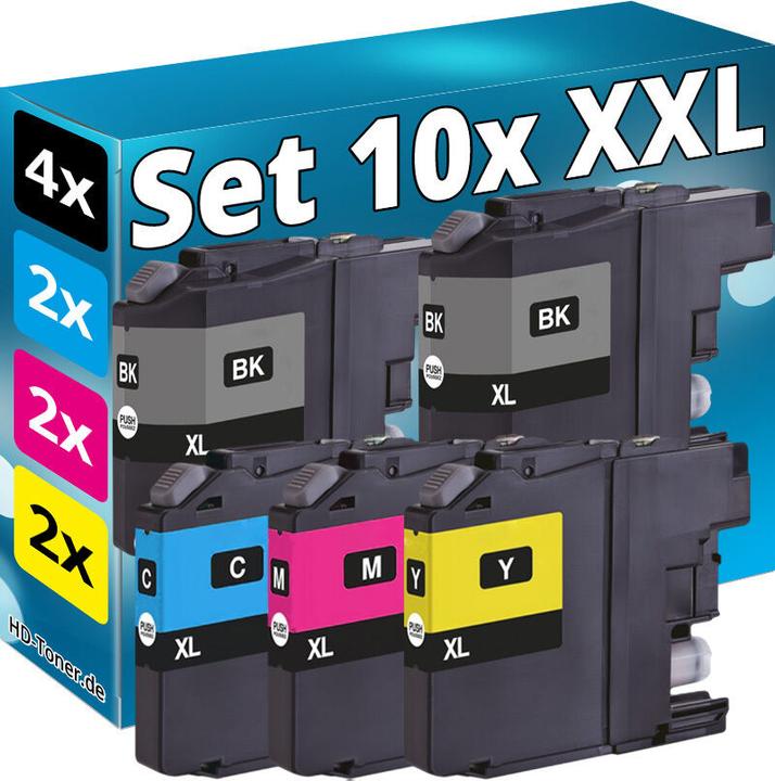 Actual product image Druckfuxx 10x DRUCKER PATRONEN kompatibel BROTHER DCP-J4110DW MFC J4410DW J4510D