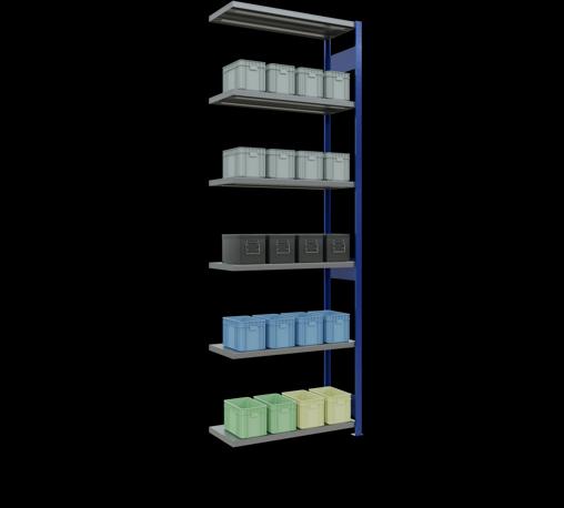 Actual product image Schulte Lagertechnik MULTIplus250 boltless add-on bay system with length bolts
