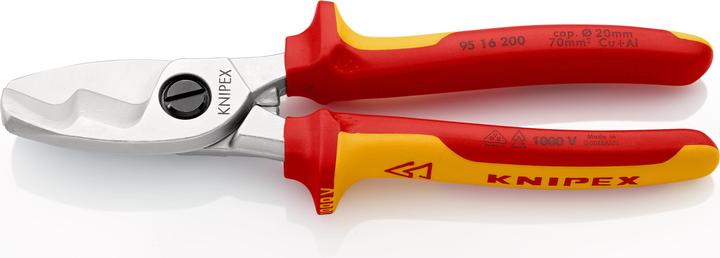 Immagine prodotto Knipex Cesoia per cavi con doppio tagliente 95 16 200 SB (200 mm)