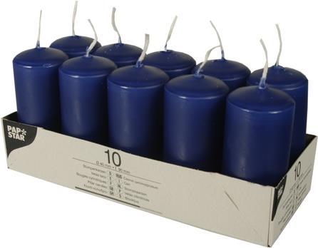 Produktbild Papstar Stumpenkerzen, 40 mm, dunkelblau, 10er Pack Durchmesser: 40 mm, Höhe: 90 mm, Brenndauer: ca. 9 St... (10 Stk.)