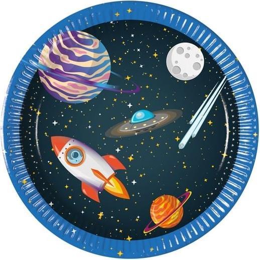GoDan Assiette en carton Rocket Space 20cm 8 pcs