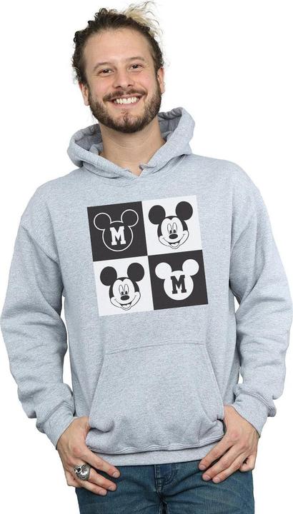 Actual product image Disney Mens Mickey Mouse Smiling Squares Hoodie (3XL)